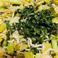 クックU7H2DC☆'s cooksnap of when they made 万能！カブの葉とちりめんじゃこの炒め物.