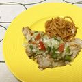 おはなすき's cooksnap of when they made 野菜とチーズ味のソースかけポークソテー.