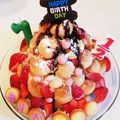 ❃ohana❃'s cooksnap of when they made 誕生日ケーキ 市販 プチシュークリーム.
