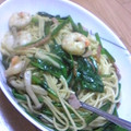 にゃんこ先生丸's cooksnap of when they made エビとほうれん草の和風パスタ♪.