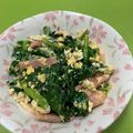 jinjin3218's cooksnap of when they made 小松菜のベーコンエッグ.