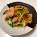 クックEQHKQT☆'s cooksnap of when they made 柚子入り＊柿とサーモンと大根のマリネ★.