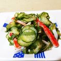 けんけん1016's cooksnap of when they made ★きゅうりと大葉とカニカマの酢の物.