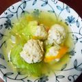 たいちゃん☆よしこ's cooksnap of when they made 白菜と鶏肉団子の春雨入りコンソメスープ.