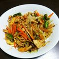 ひなたのねこやなぎ's cooksnap of when they made 京揚げと水菜の焼きそば.