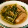 kurukurumin's cooksnap of when they made パンと一緒に♪水菜の簡単スープ.