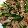ゆうげんmama's cooksnap of when they made 大根の葉と豚肉のニンニク醤油炒め.