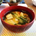 ちゃぴ♥'s cooksnap of when they made ほうれん草と白菜の味噌汁.