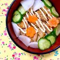 ふたごゆき's cooksnap of when they made サイコロステーキ素敵❤️丼浅漬け盛り.