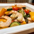 Superlittleboo's cooksnap of when they made エビ×マッシュルーム×夏野菜のアヒージョ.