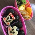 あとむん♪'s cooksnap of when they made キャラ弁当☆型抜きで簡単ミッキー＆ミニー.