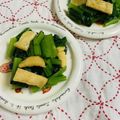 ankotetu's cooksnap of when they made 小松菜と油揚げのからしポン酢和え.