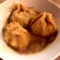 みんんみん's cooksnap of when they made 油揚げと豚ひき肉と豆腐の巾着煮！大根も.