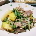 ばく★ちく's cooksnap of when they made ☆じゃがいもと豆苗と豚肉のコンソメ炒め☆.