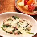 yuichannnn's cooksnap of when they made 簡単☆春菊とベーコンのチーズ焼き.