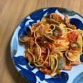 斉藤ゲン太's cooksnap of when they made あさりとベーコンの♪トマトスパ.