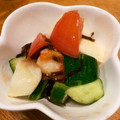 とみ家's cooksnap of when they made トマト・胡瓜・長芋のわさび塩昆布和え.