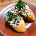 ちゃちゃまる26's cooksnap of when they made 梅とモッツァレラチーのブルスケッタ.