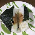 ☆まるゆこ☆'s cooksnap of when they made 冷凍ハンバーグで♪ボリューム満点おにぎり.