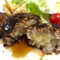 ♡てるてる♡'s cooksnap of when they made びっくりドンキー風♪ポテサラ入ハンバーグ.
