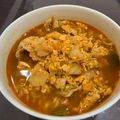 料理苦手はる's cooksnap of when they made 辛ラーメンde豚キムチ.