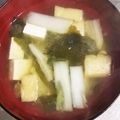 ムーミン☆ママ's cooksnap of when they made 簡単！和食に白菜と豆腐とワカメのお味噌汁.