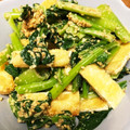 yukamajo's cooksnap of when they made ➏小松菜とお揚げさんの胡麻ネーズ和え➏.