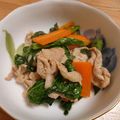 kashikon's cooksnap of when they made ほうれん草､人参､豚肉の炒め物.