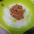 4double5's cooksnap of when they made キュウリ納豆どんぶり風＊離乳食＊中期〜.