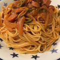 yumimen28's cooksnap of when they made 隠し味にキムチの素！ナポリタン.