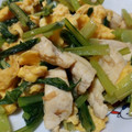ぱんだねーさん's cooksnap of when they made 男一人暮らし ささみと小松菜の卵炒め.