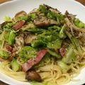 クック7RK4JC☆'s cooksnap of when they made ランチに♪キノコとベーコンのバジルパスタ.