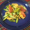 tikariri's cooksnap of when they made アスパラガスとソーセージのふわふわ卵炒め.
