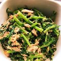 Happyらいふ❦'s cooksnap of when they made レンジで簡単☆春菊の胡麻ツナ和え。.