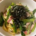 うめたなばた's cooksnap of when they made 生姜香る小松菜とベーコンの和風パスタ☆.