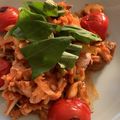 minyacOM's cooksnap of when they made フレッシュトマトとさばそぼろのイタリア丼.