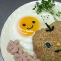 ☆ありか358☆'s cooksnap of when they made キャラクター弁当★にこちゃん目玉焼き.