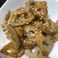 まわりてめくるん's cooksnap of when they made 簡単おつまみ☆レンコンの甘辛ステーキ.