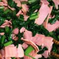 もんごろさん's cooksnap of when they made 大根の葉とベーコンの炒め物.
