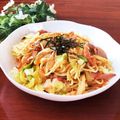 キョーマキ's cooksnap of when they made キャベツと桜えびのにんにく塩焼きそば.