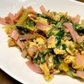 菜つ実☆ミ's cooksnap of when they made セロリの葉っぱとハムのたまご炒め.