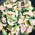 りらくっきんぐ's cooksnap of when they made 鶏もも肉とﾁﾝｹﾞﾝ菜のｿｰｽ炒め.