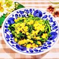 ももちゃんのれしぴ's cooksnap of when they made 春菊とコーンのバター醤油炒め.