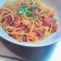 にっかふくみ★'s cooksnap of when they made 旨～い✿キムチとベーコンのアラビアータ.
