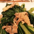 くりさき's cooksnap of when they made 中国野菜カイランと豚肉のオイスター炒め.