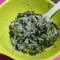 4double5's cooksnap of when they made 離乳食中期*ひじきとほうれん草のお粥♡.