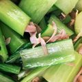 shirakaba-koivu's cooksnap of when they made ＊チンゲン菜とハムの炒め＊.