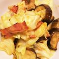 kmcats's cooksnap of when they made なすとキャベツとベーコンの味噌炒め.