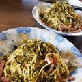 ぱんこびびタイソン's cooksnap of when they made ベーコンと高菜のにんにく醤油パスタ♡.