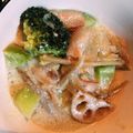ユキレレ's cooksnap of when they made ごぼうとベーコンの食べるミルクスープ鍋.